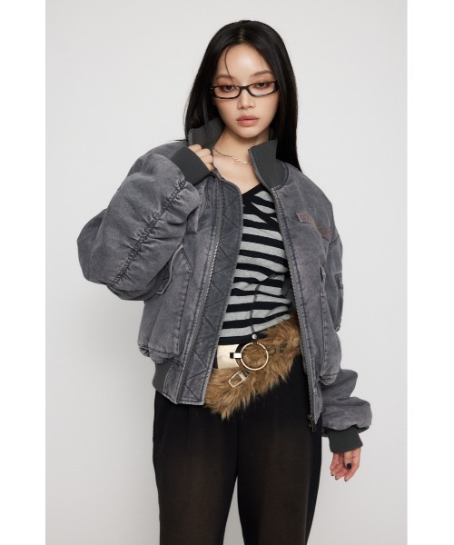 LAGUAGEM BIG POCKET MA-1 R ブラック LAGUA GEM（ラグアジェム）の「BIG POCKET MA-1 R（MA-1）」 - WEAR