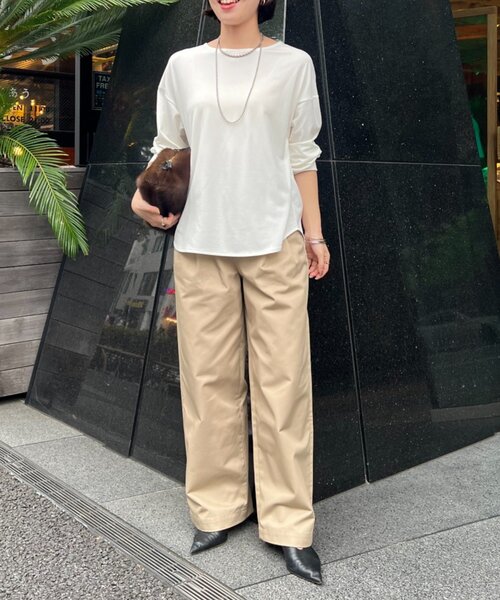 Jena espace merveilleux（ジェナ　エスパスメルヴェイユ）の「【ニットの下に重ねて◎】カットジョーゼットブラウス（シャツ/ブラウス・レディース・ブラック/オフホワイト・FREE）」の10枚目の写真