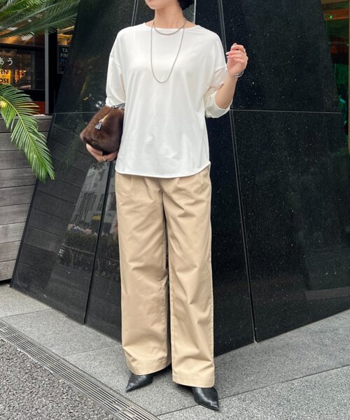 Jena espace merveilleux（ジェナ　エスパスメルヴェイユ）の「【ニットの下に重ねて◎】カットジョーゼットブラウス（シャツ/ブラウス・レディース・ブラック/オフホワイト・FREE）」の11枚目の写真