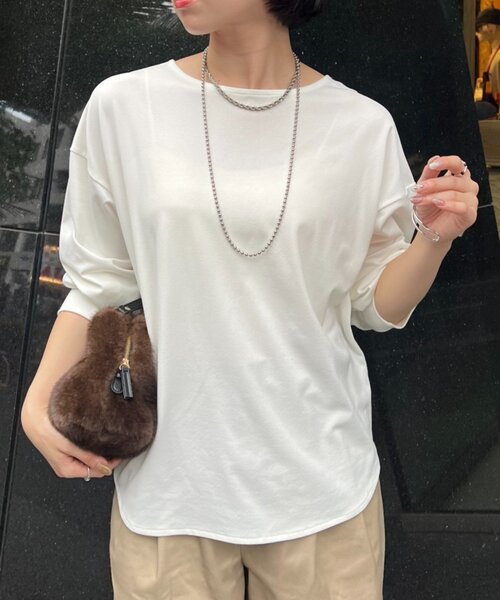 Jena espace merveilleux（ジェナ　エスパスメルヴェイユ）の「【ニットの下に重ねて◎】カットジョーゼットブラウス（シャツ/ブラウス・レディース・ブラック/オフホワイト・FREE）」の14枚目の写真