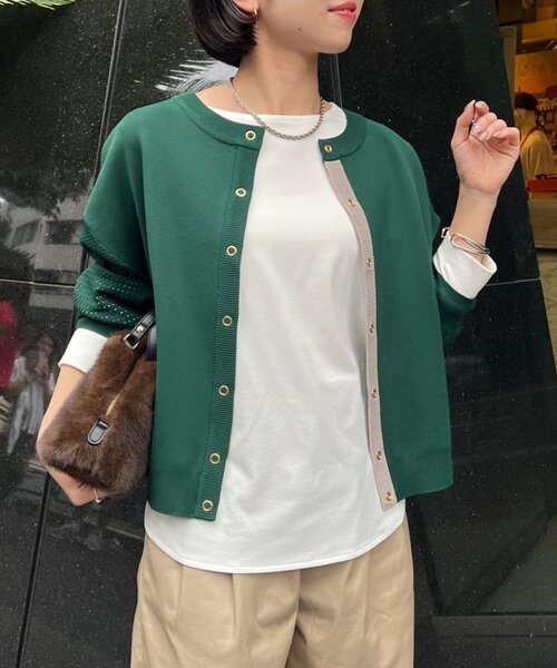 Jena espace merveilleux（ジェナ　エスパスメルヴェイユ）の「【ニットの下に重ねて◎】カットジョーゼットブラウス（シャツ/ブラウス・レディース・ブラック/オフホワイト・FREE）」の18枚目の写真