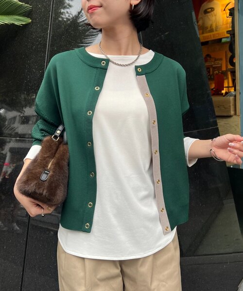 Jena espace merveilleux（ジェナ　エスパスメルヴェイユ）の「【ニットの下に重ねて◎】カットジョーゼットブラウス（シャツ/ブラウス・レディース・ブラック/オフホワイト・FREE）」の19枚目の写真