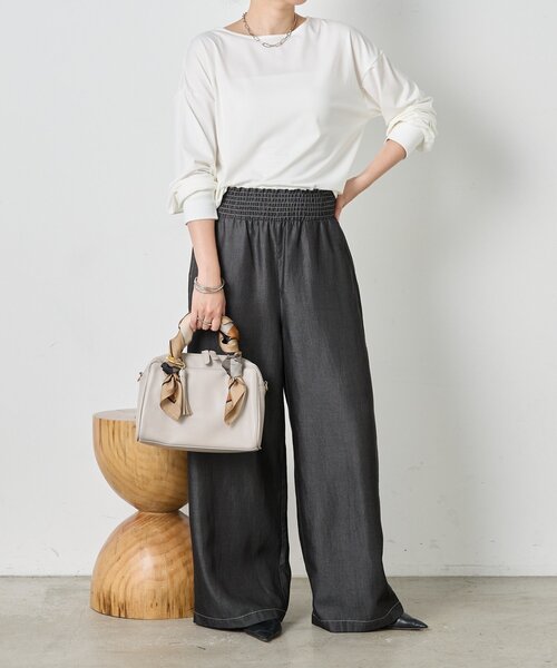 Jena espace merveilleux（ジェナ　エスパスメルヴェイユ）の「【ニットの下に重ねて◎】カットジョーゼットブラウス（シャツ/ブラウス・レディース・ブラック/オフホワイト・FREE）」の21枚目の写真