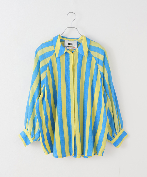mii(ミー)の「【Mii / ミイ】LONG SLEEVE RAGLAN TUNIC(シャツ/ブラウス・レディース・ブルー・FREE)」の1枚目の写真