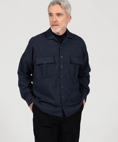 別注】GUY ROVER ポリエステルウール オーバーシャツ（ブルゾン