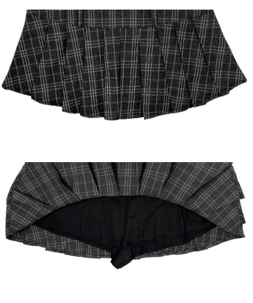 anyonemore(エニワンモア)の「ベルト付きチェックミニプリーツスカート(スカート・レディース・チャコール・LARGE/MEDIUM)」の17枚目の写真