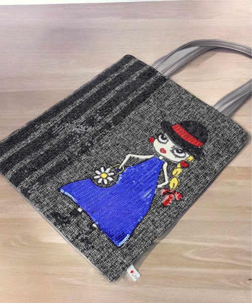 BACKYARD FAMILY(バックヤードファミリー)の「Lyre リタちゃん 薄マチトートバッグ(トートバッグ・レディース・ブラック/ブラウン系その他・FREE)」の7枚目の写真