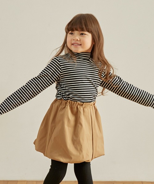 undeny.(アンディニ-)の「undeny/アンディニー ボーダープチハイネック L/S Tシャツ(Tシャツ/カットソー・キッズ・ブラック/ブラック系その他2・M/L/XL)」の2枚目の写真