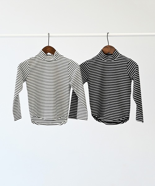 undeny.(アンディニ-)の「undeny/アンディニー ボーダープチハイネック L/S Tシャツ(Tシャツ/カットソー・キッズ・ブラック/ブラック系その他2・M/L/XL)」の6枚目の写真