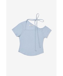 InstantFunk（インスタントファンク）の「【INSTANTFUNK】リボン ワンショルダーショートスリーブ トップ（Tシャツ/カットソー）」