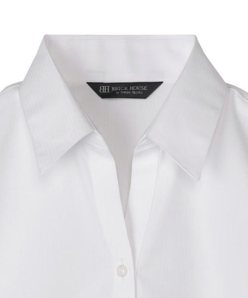 TOKYO SHIRTS(トウキョウシャツ)の「【透け防止】 形態安定ノーアイロン スキッパー 長袖ビジネスワイシャツ(ビジネスシャツ・レディース・ホワイト・LL/S/M/L/XL/XS)」の3枚目の写真
