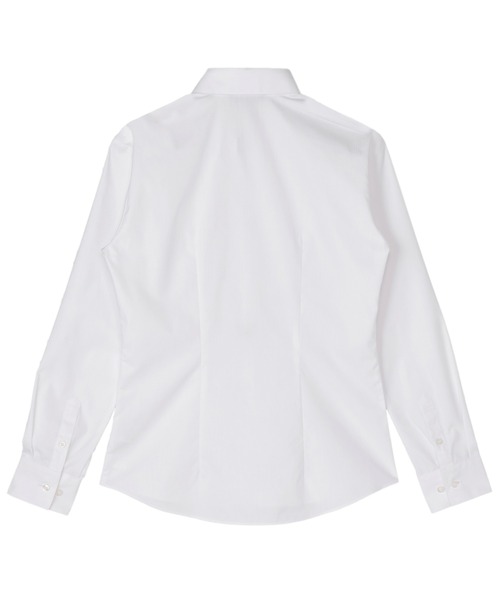 TOKYO SHIRTS(トウキョウシャツ)の「【透け防止】 形態安定ノーアイロン スキッパー 長袖ビジネスワイシャツ(ビジネスシャツ・レディース・ホワイト・LL/S/M/L/XL/XS)」の2枚目の写真