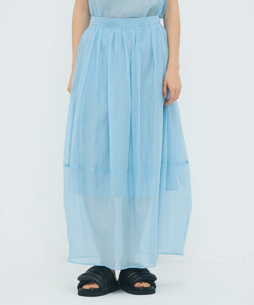 caban（キャバン）の「コットンシルクオーガンジー ロングスカート（スカート・レディース・ライトブルー/ネイビー・S/XS）」の11枚目の写真