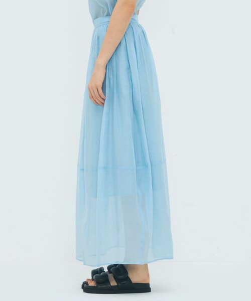 コットンシルクオーガンジー ロングスカート（スカート）｜CABaN