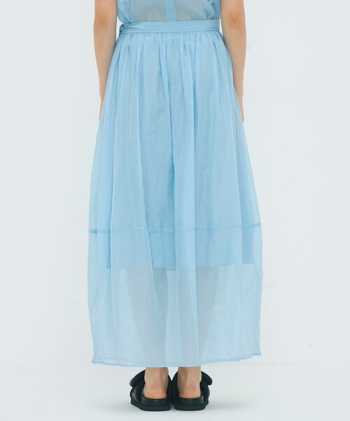 caban（キャバン）の「コットンシルクオーガンジー ロングスカート（スカート・レディース・ライトブルー/ネイビー・S/XS）」の9枚目の写真