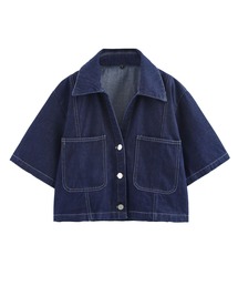 半袖ｼｮｰﾄ丈ﾃﾞﾆﾑｼﾞｬｹｯﾄ