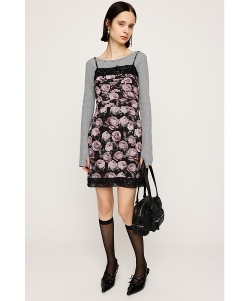 SLY（スライ）の「FLOWER LACE CAMI S/OP フラワーレース キャミ ショートワンピース 秋服 キャミワンピース（ワンピース・レディース・ブラウン/ピンク・FREE）」の6枚目の写真
