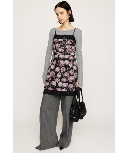 SLY（スライ）の「FLOWER LACE CAMI S/OP フラワーレース キャミ ショートワンピース 秋服 キャミワンピース（ワンピース・レディース・ブラウン/ピンク・FREE）」の7枚目の写真