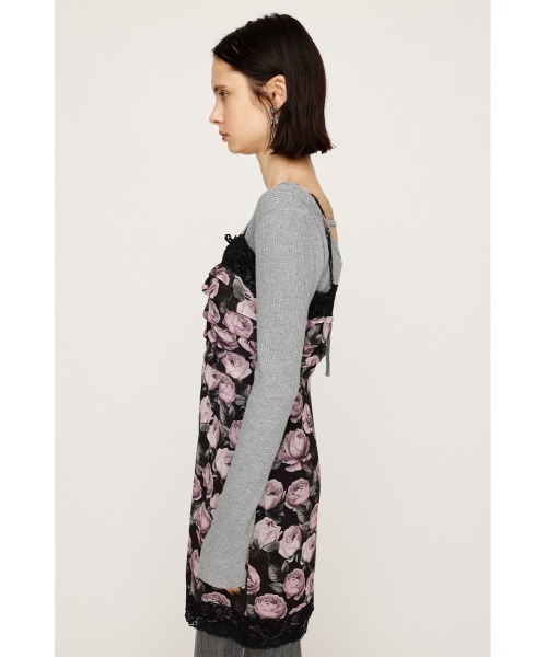 SLY（スライ）の「FLOWER LACE CAMI S/OP フラワーレース キャミ ショートワンピース 秋服 キャミワンピース（ワンピース・レディース・ブラウン/ピンク・FREE）」の10枚目の写真