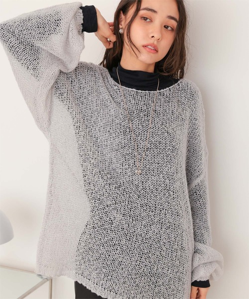titivate（ティティベイト）の「モヘアタッチローゲージシアーニット（ニット/セーター・レディース・ホワイト系その他/ライトグレー/ピンク/ブラウン・M）」の12枚目の写真