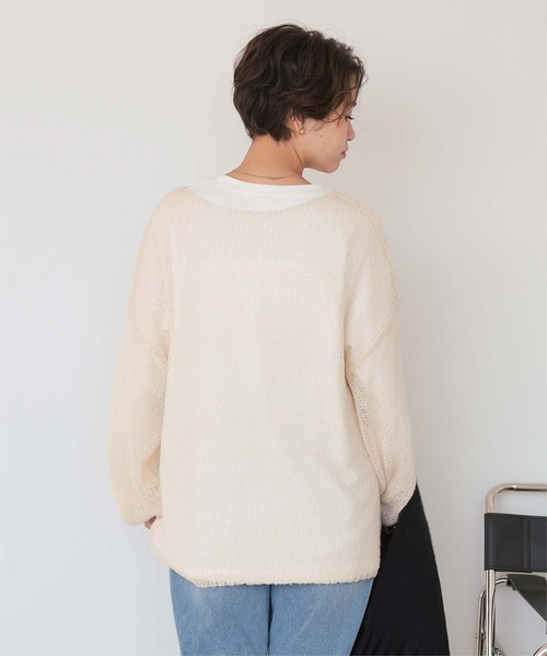 titivate（ティティベイト）の「モヘアタッチローゲージシアーニット（ニット/セーター・レディース・ホワイト系その他/ライトグレー/ピンク/ブラウン・M）」の9枚目の写真