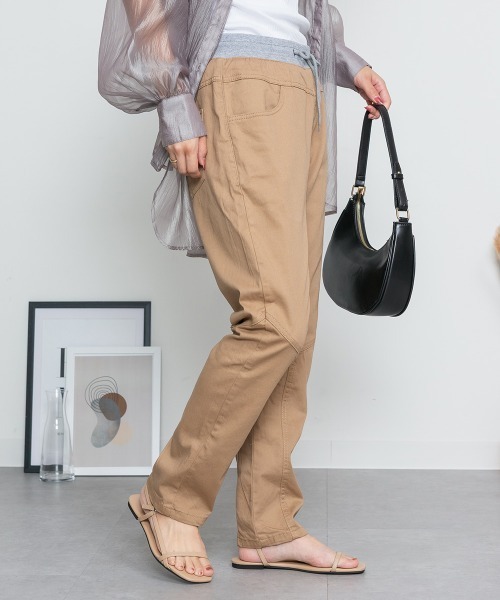 RCD(アールシーディー)の「ウエストリブツイルサルエルパンツ(その他パンツ・レディース・ブラック/ベージュ/カーキ・LL/L/M/4L/3L)」の10枚目の写真