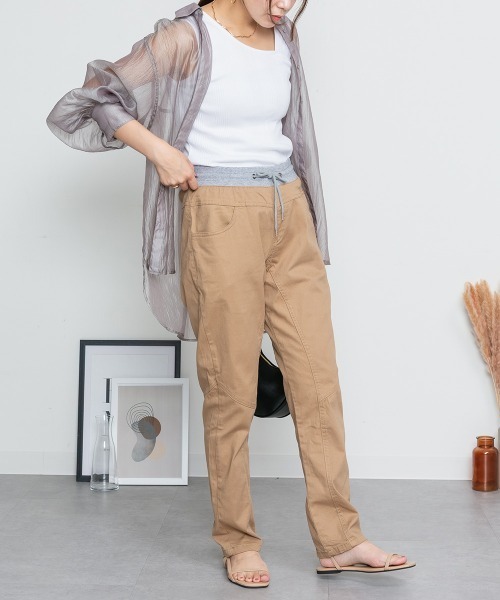 RCD(アールシーディー)の「ウエストリブツイルサルエルパンツ(その他パンツ・レディース・ブラック/ベージュ/カーキ・LL/L/M/4L/3L)」の18枚目の写真