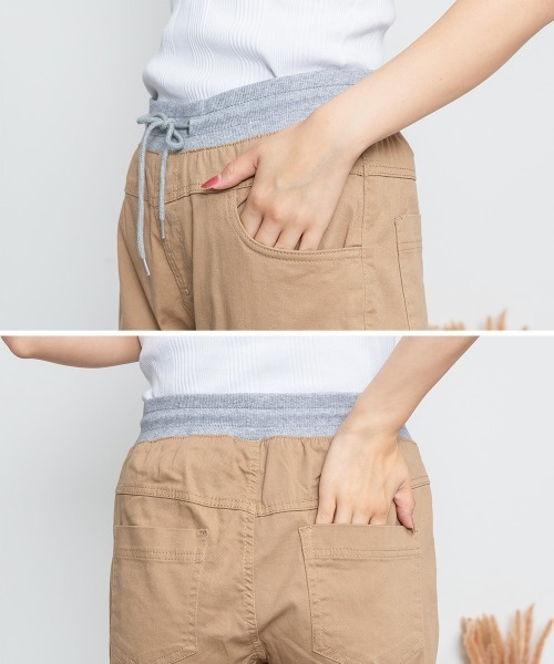 RCD(アールシーディー)の「ウエストリブツイルサルエルパンツ(その他パンツ・レディース・ブラック/ベージュ/カーキ・LL/L/M/4L/3L)」の4枚目の写真