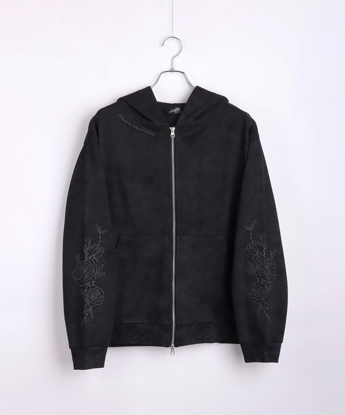 WESTSEA（ウエストシー）の「トライバル薔薇モチーフ フルジップパーカー（パーカー・メンズ・ブラック/ワイン/ブラウン系その他/ブラック系その他/ワイン系/ブラウン・L/M）」の7枚目の写真