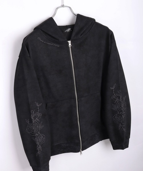 WESTSEA（ウエストシー）の「トライバル薔薇モチーフ フルジップパーカー（パーカー・メンズ・ブラック/ワイン/ブラウン系その他/ブラック系その他/ワイン系/ブラウン・L/M）」の9枚目の写真