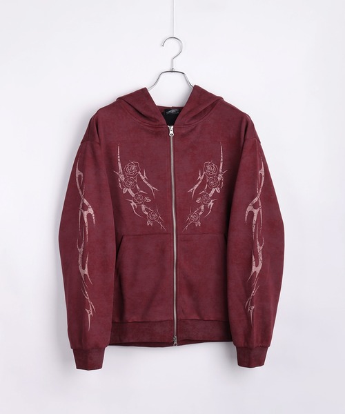 WESTSEA（ウエストシー）の「トライバル薔薇モチーフ フルジップパーカー（パーカー・メンズ・ブラック/ワイン/ブラウン系その他/ブラック系その他/ワイン系/ブラウン・L/M）」の21枚目の写真