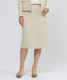 Paul Stuart（ポールスチュアート）の「格子ラメツイード　スカート（スカート）」