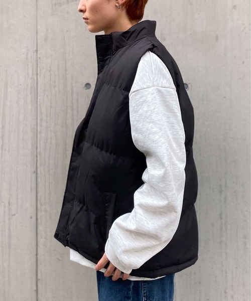 link lot(リンクロット)の「シンプルデザインスタンドネックパテッドベスト(ダウンベスト・メンズ・ブラック/アイボリー・M/L)」の22枚目の写真