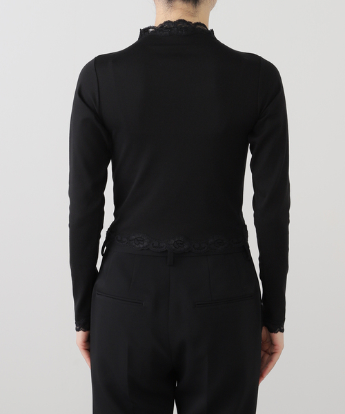 追加》レーストリムハイネックトップ（Tシャツ/カットソー）｜EDIT