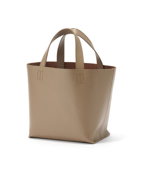 無印良品（ムジルシリョウヒン）の「ヌメ革　ミニトートバッグ（トートバッグ・レディース・ブラック/ブラウン系・FREE）」の2枚目の写真