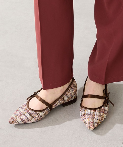 セール】2025秋冬新作ポインテッドトゥツイードパンプス/51319