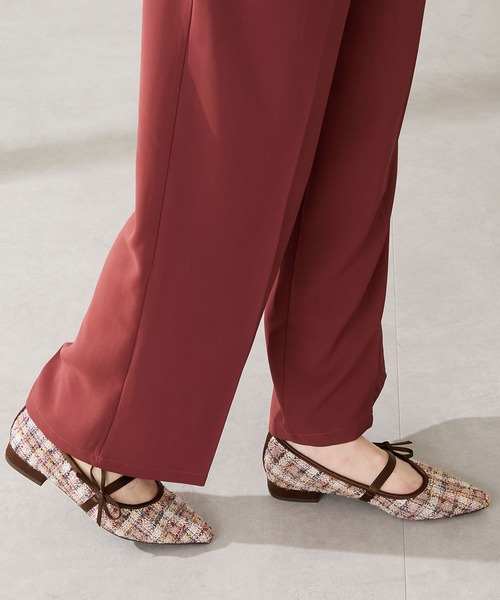 OHGA ツイードパンプス セール】2025秋冬新作ポインテッドトゥツイードパンプス/51319