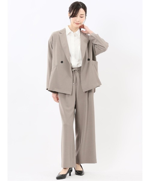 m.f.editorial（エムエフエディトリアル）の「【ストレッチ UVカット イージーケア】m.f.エディトリアル レディース ドライタッチ カルゼ イージーパンツ(セットアップ可能)（スラックス・レディース・ベージュ/ブラック・LARGE/MEDIUM）」の19枚目の写真