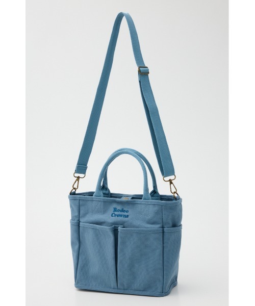 RODEO CROWNS WIDE BOWL（ロデオクラウンズワイドボウル）の「ポケットミドルトート（トートバッグ・レディース・サックスブルー/ブラウン系その他/オフホワイト/ブラック・FREE）」の18枚目の写真