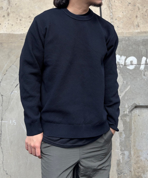 ikka(イッカ)の「GOKU楽ニット鹿の子クルー(ニット/セーター・メンズ・ブラック/カーキ/ネイビー/ベージュ・M/L/XL/S)」の4枚目の写真
