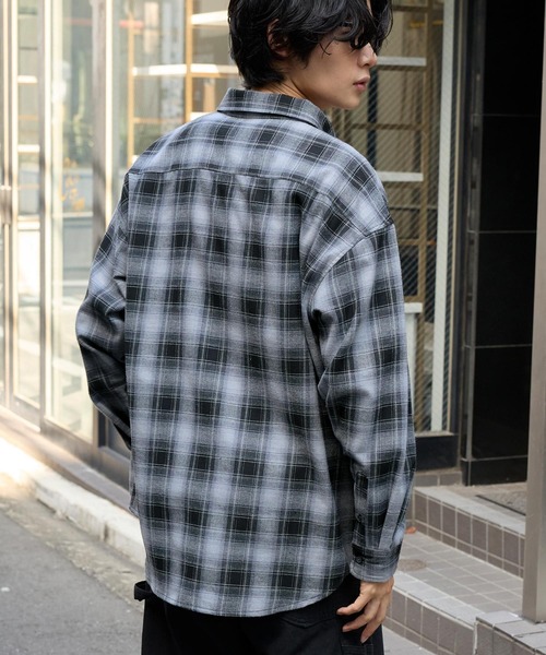 【美品】近年モデル　ハザマ　経年真価のシャツ　ライトアウター　オーバーサイズ　M 美品】近年モデル ハザマ 経年真価のシャツ ライトアウター