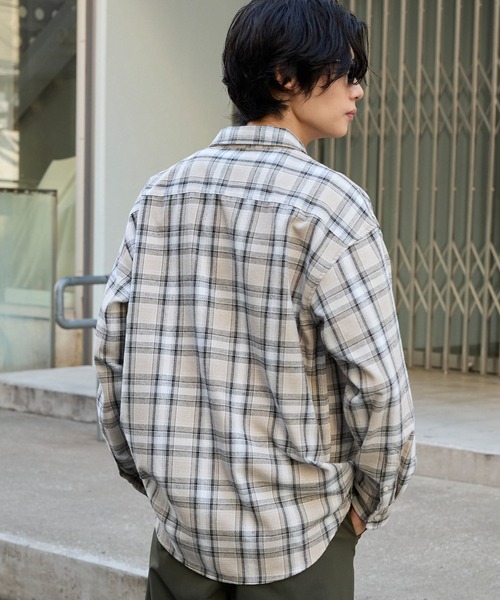 90s オンブレチェックチェックシャツ　ビックサイズ 90s オンブレ チェックシャツ XLサイズ モノトーン BLUE