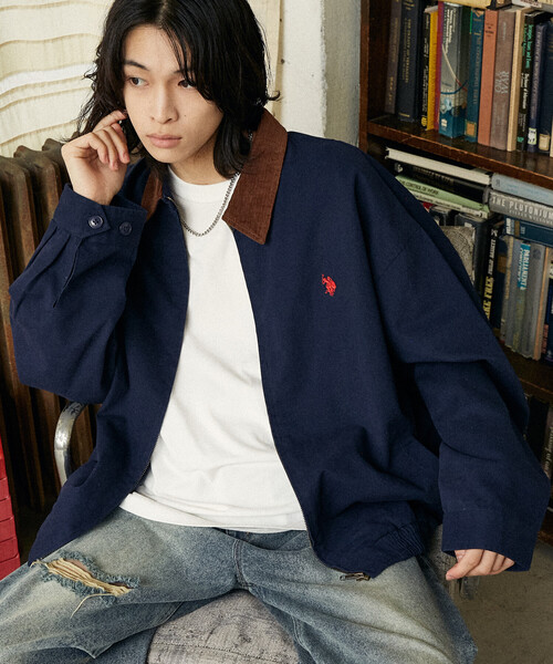 U.S. POLO ASSN.（ユーエスポロアッスン）の「U.S. POLO ASSN./ユーエスポロアッスン 別注 CORDUROY SWINGTOP /コーデュロイカラー スイングトップ(限定展開)（ブルゾン・メンズ・ネイビー/ブラック/チャコールグレー・SMALL/MEDIUM/LARGE）」の4枚目の写真