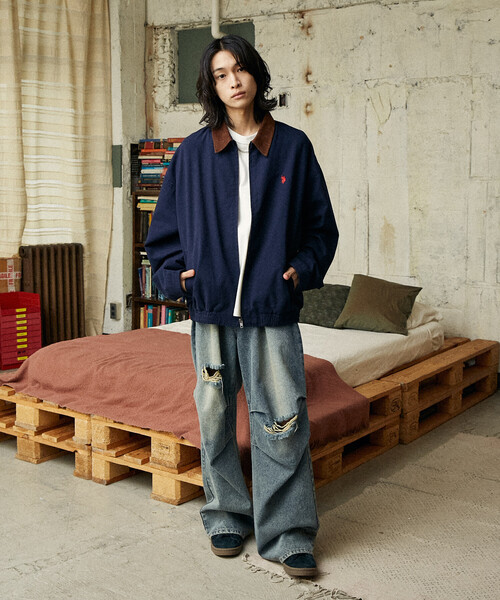 U.S. POLO ASSN.（ユーエスポロアッスン）の「U.S. POLO ASSN./ユーエスポロアッスン 別注 CORDUROY SWINGTOP /コーデュロイカラー スイングトップ(限定展開)（ブルゾン・メンズ・ネイビー/ブラック/チャコールグレー・SMALL/MEDIUM/LARGE）」の9枚目の写真