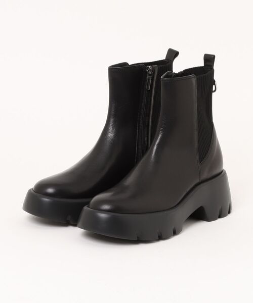 MACKINTOSH PHILOSOPHY（ﾏｯｷﾝﾄｯｼｭ ﾌｨﾛｿﾌｨｰ）の「厚底バックゴアショートブーツ（ブーツ・レディース・ブラック/サンドベージュ・24.5cm/24.0cm/23.5cm/23.0cm/22.5cm/22.0cm）」の2枚目の写真