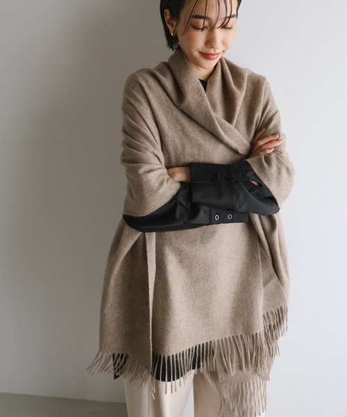 evernavy ベージュ　カシミヤ　大判　ストール　マフラー セール】カシミヤ大判ストール【100%/内モンゴル産/65×180cm