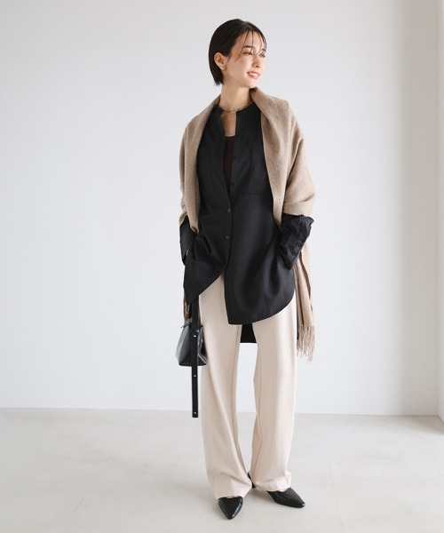 evernavy ベージュ　カシミヤ　大判　ストール　マフラー セール】カシミヤ大判ストール【100%/内モンゴル産/65×180cm