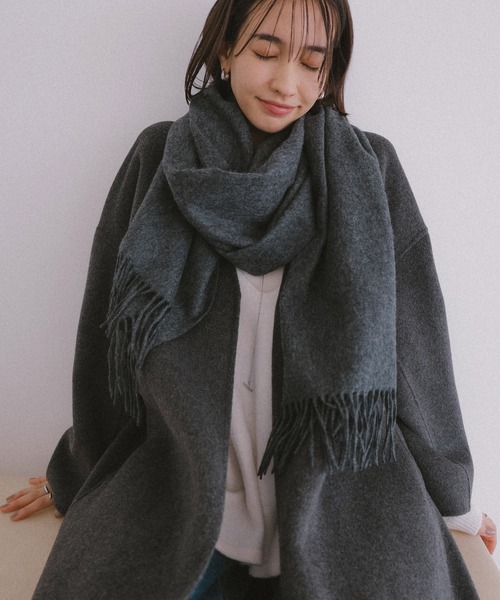 さかなさんカシミヤ ストール 180x80cm さかなさんカシミヤ ストール 180x80cm AQUA ウール カシミヤ