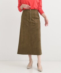 DRESKIP | 【洗濯機可】上品できれい見え フェイクスエード ナロースカート(スカート)