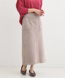 DRESKIP | 【S-LL】上品できれい見え フェイクスエード ナロースカート(スカート)